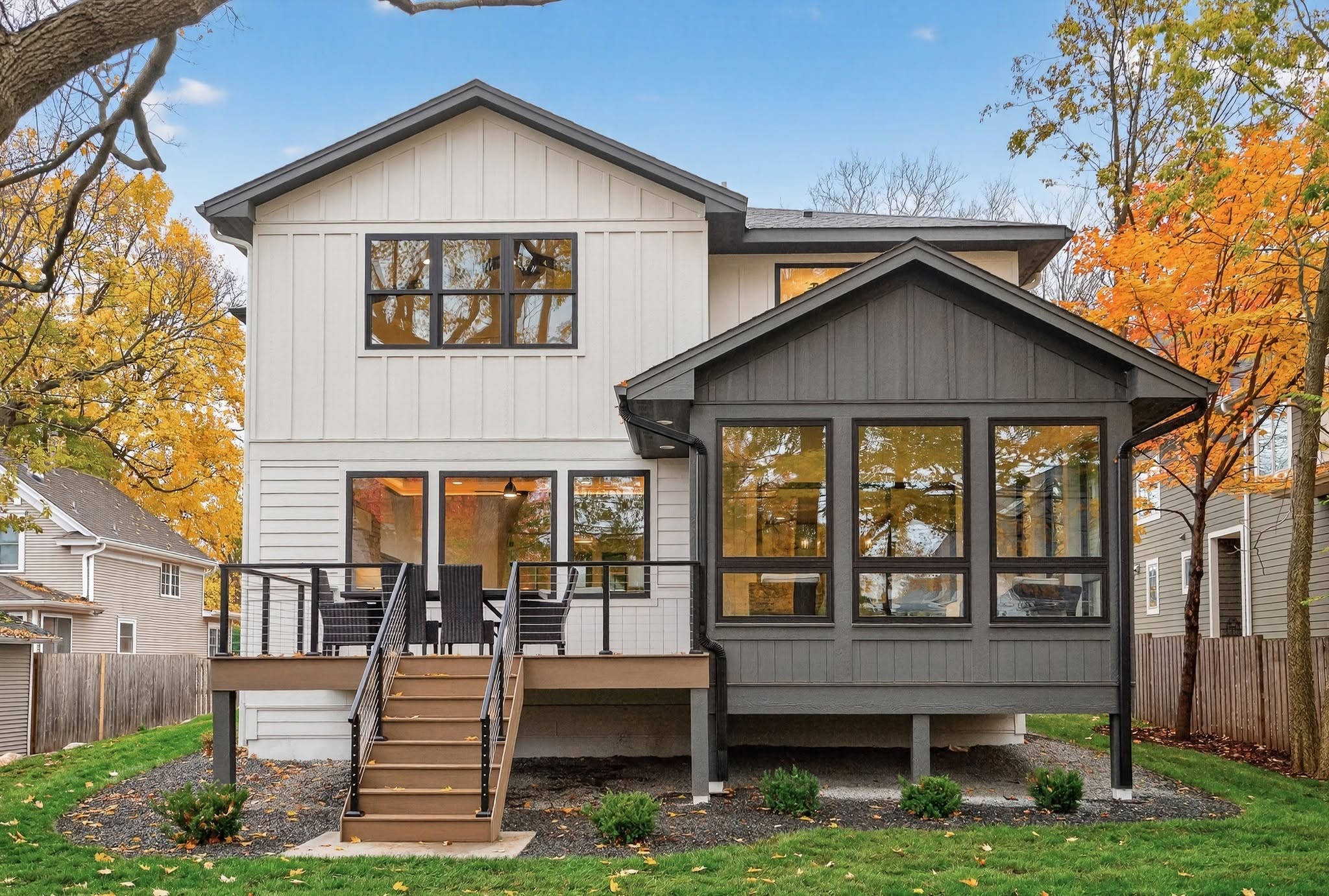 Rear exterior with deck and screened porch